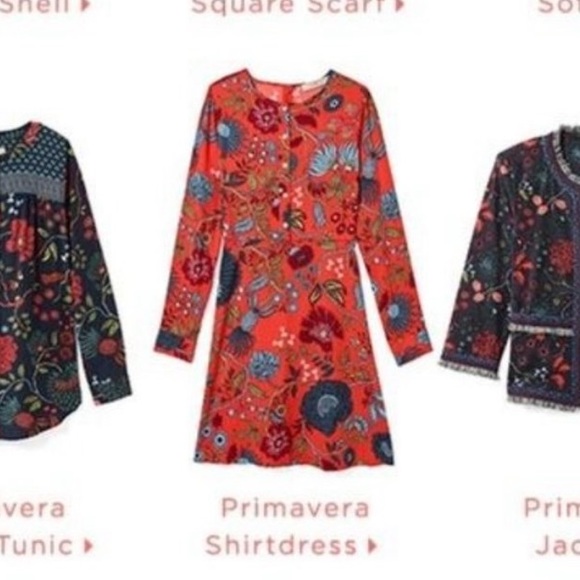 Ann Taylor Loft Primavera Tamale Red Floral Long Sleeve Dress - Picture 2 of 9